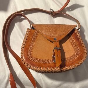 Handcrafted Tan Leather Crossbody Bag